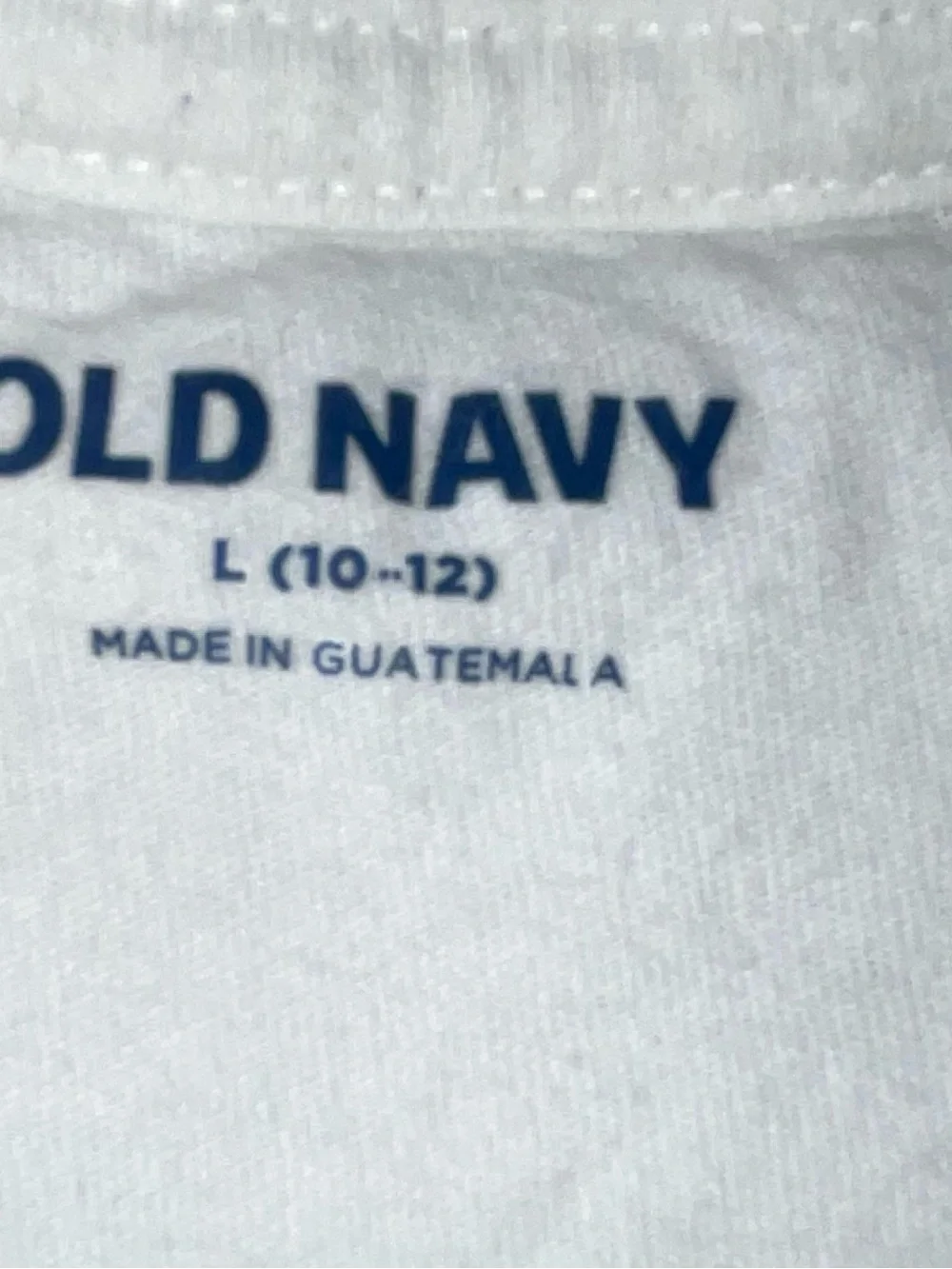 Old Navy White Tee with Navy Logo Print